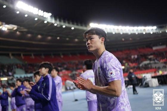 본문 이미지 - 축구대표팀 공격수 오현규.(대한축구협회 제공. 재판매 및 DB 금지) 2026.4.1 ⓒ 뉴스1