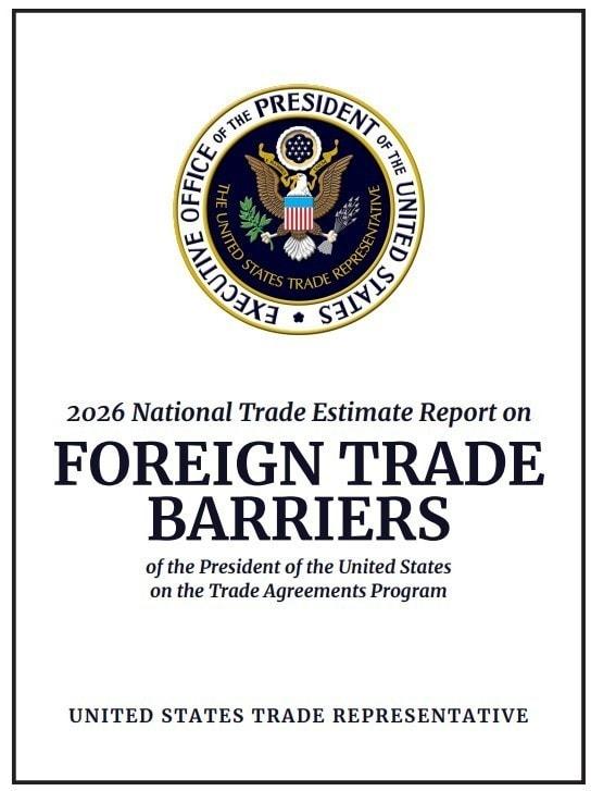 본문 이미지 - 미국무역대표부(USTR)이 31일(현지시간) 공개한 '2026 무역장벽 보고서(NTE) 표지 /뉴스1 