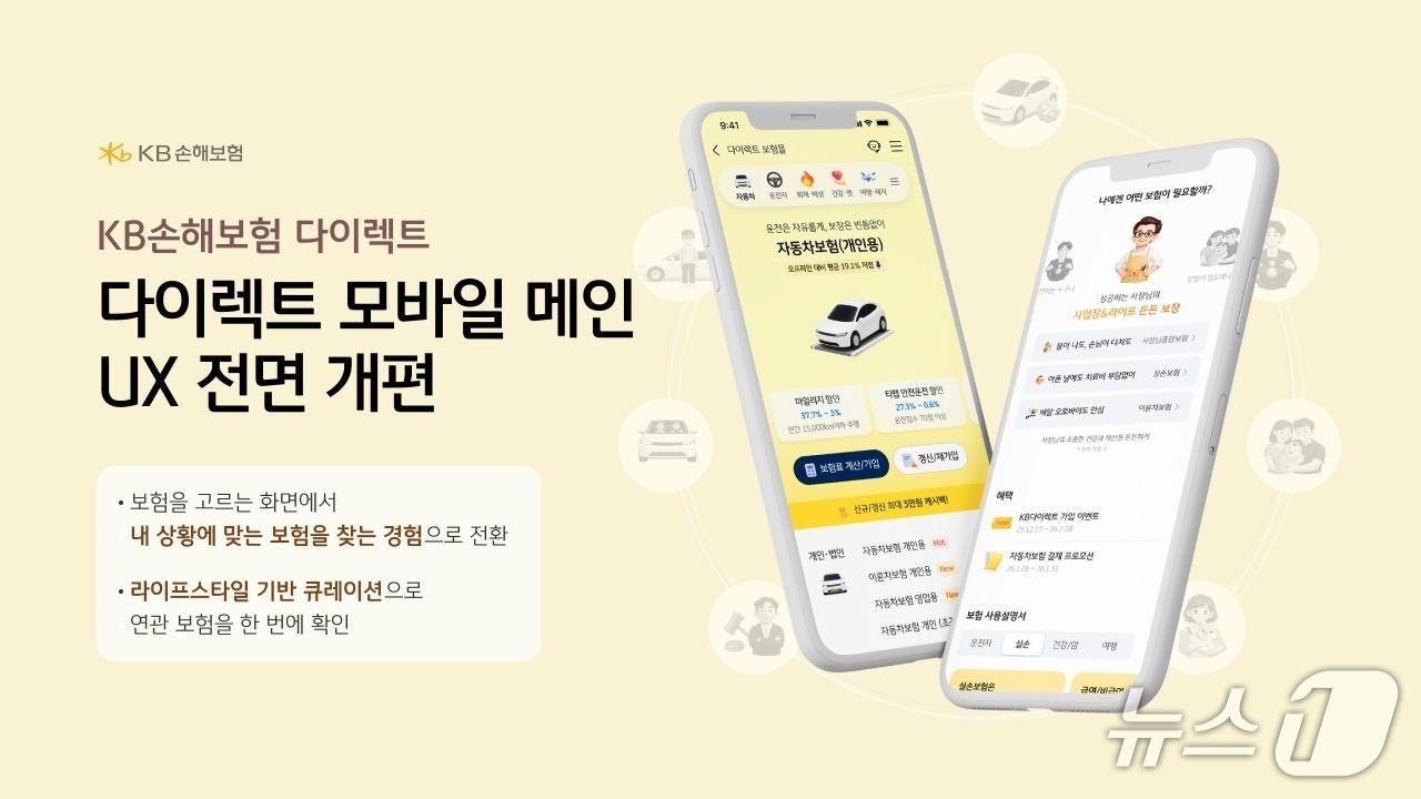 본문 이미지 - KB손해보험, 다이렉트 모바일 화면 새단장/사진제공=KB손해보험