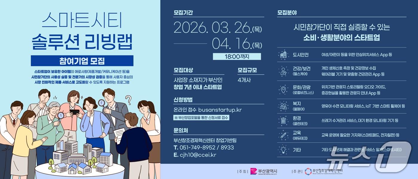 본문 이미지 - '스마트시티 솔루션 리빙랩' 홍보 포스터. (부산창조경제혁신센터 제공. 재판매 및 DB금지)