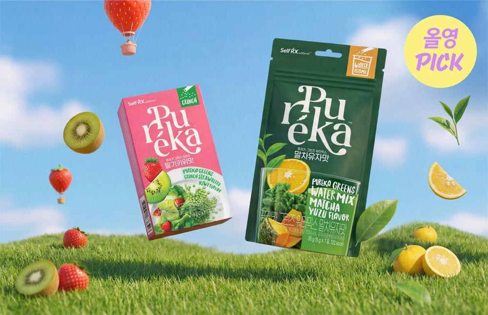 본문 이미지 - 스틱형 샐러드 '퓨레카' 말차유자·딸기키위맛 2종 출시(동아제약 제공)