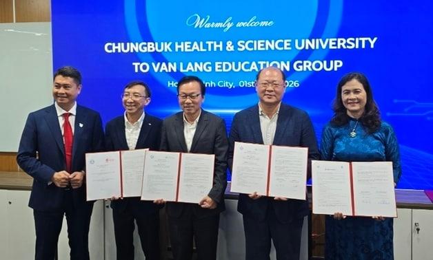 본문 이미지 - 충북보건과학대학교-베트남 대학들 업무협약.(충북보건과학대 제공. 재판매 및 DB금지)