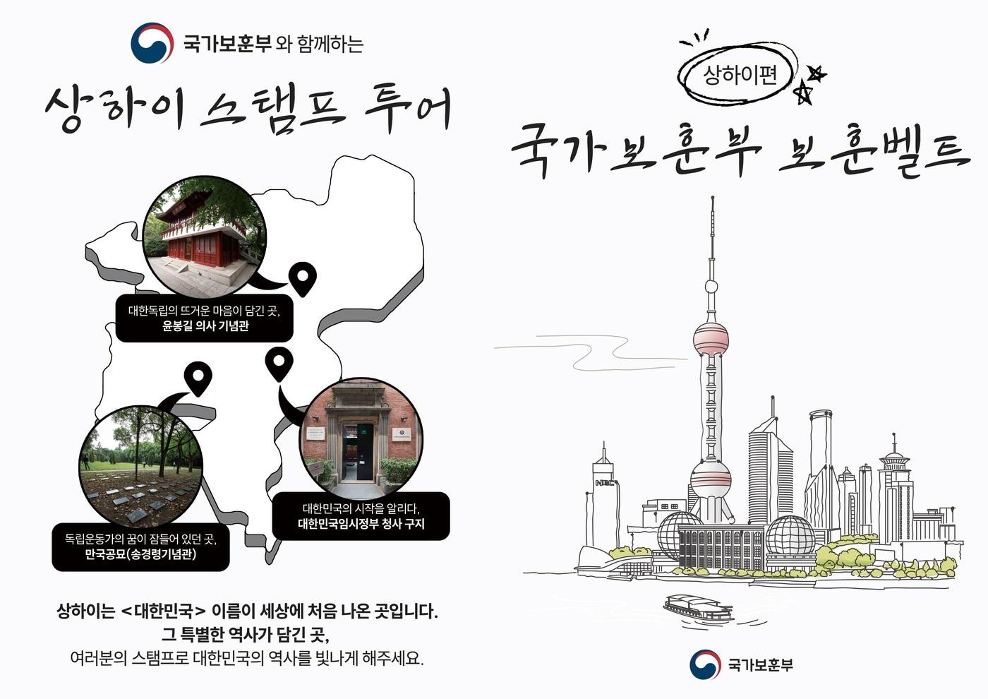 본문 이미지 - 상하이 보훈벨트 스탬프투어 맵 이미지.(국가보훈부 제공)