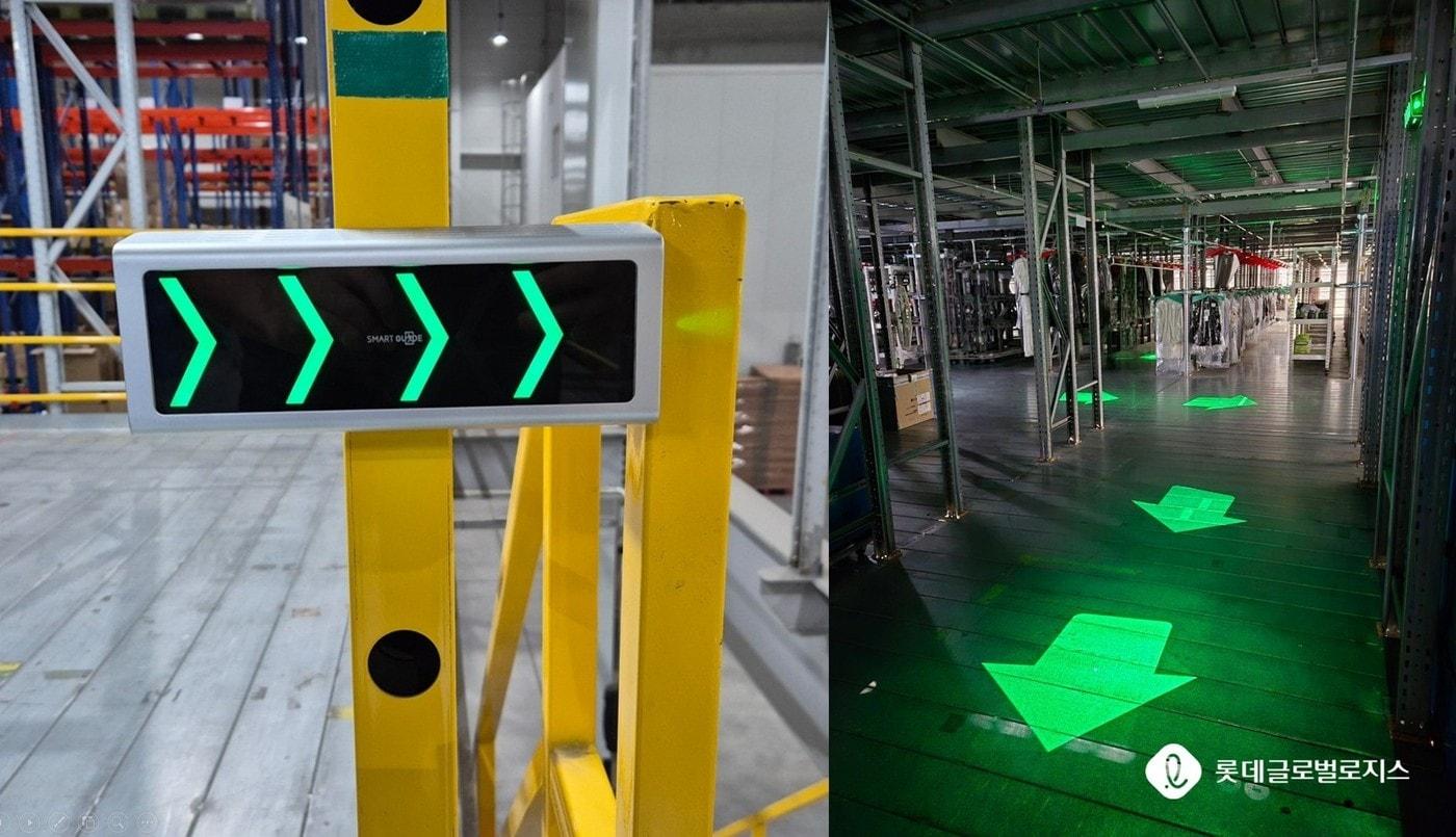 본문 이미지 - 롯데글로벌로지스 중부권메가허브터미널 스마트 피난안내시스템 실증(롯데글로벌로지스 제공)