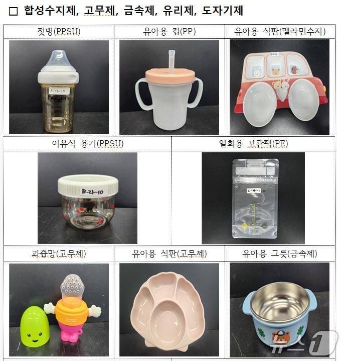본문 이미지 - 영·유아용 기구·용기 예시.(식품의약품안전처 제공)