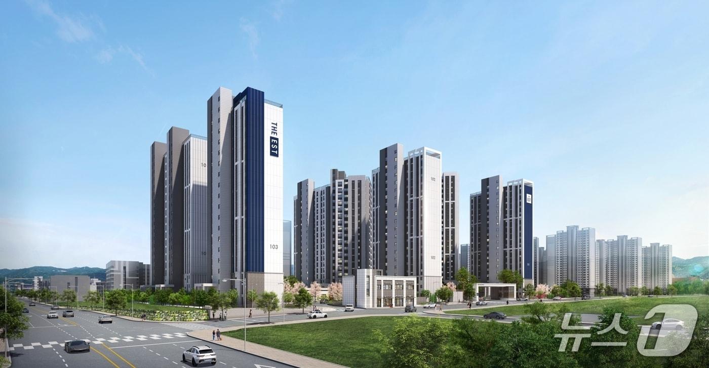 본문 이미지 - '용인 고림 동문 디 이스트' 아파트단지 투시도.(업체측 제공)