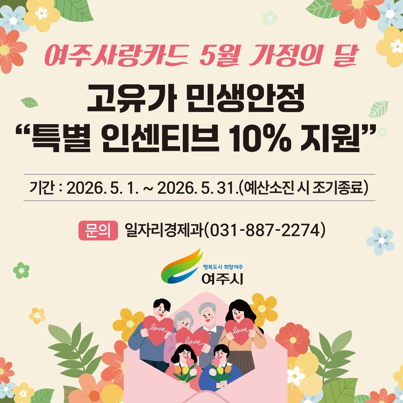 본문 이미지 - 경기  여주사랑카드 인센티브 홍보 포스터.(여주시 제공. 재판매 및 DB 금지)/뉴스1