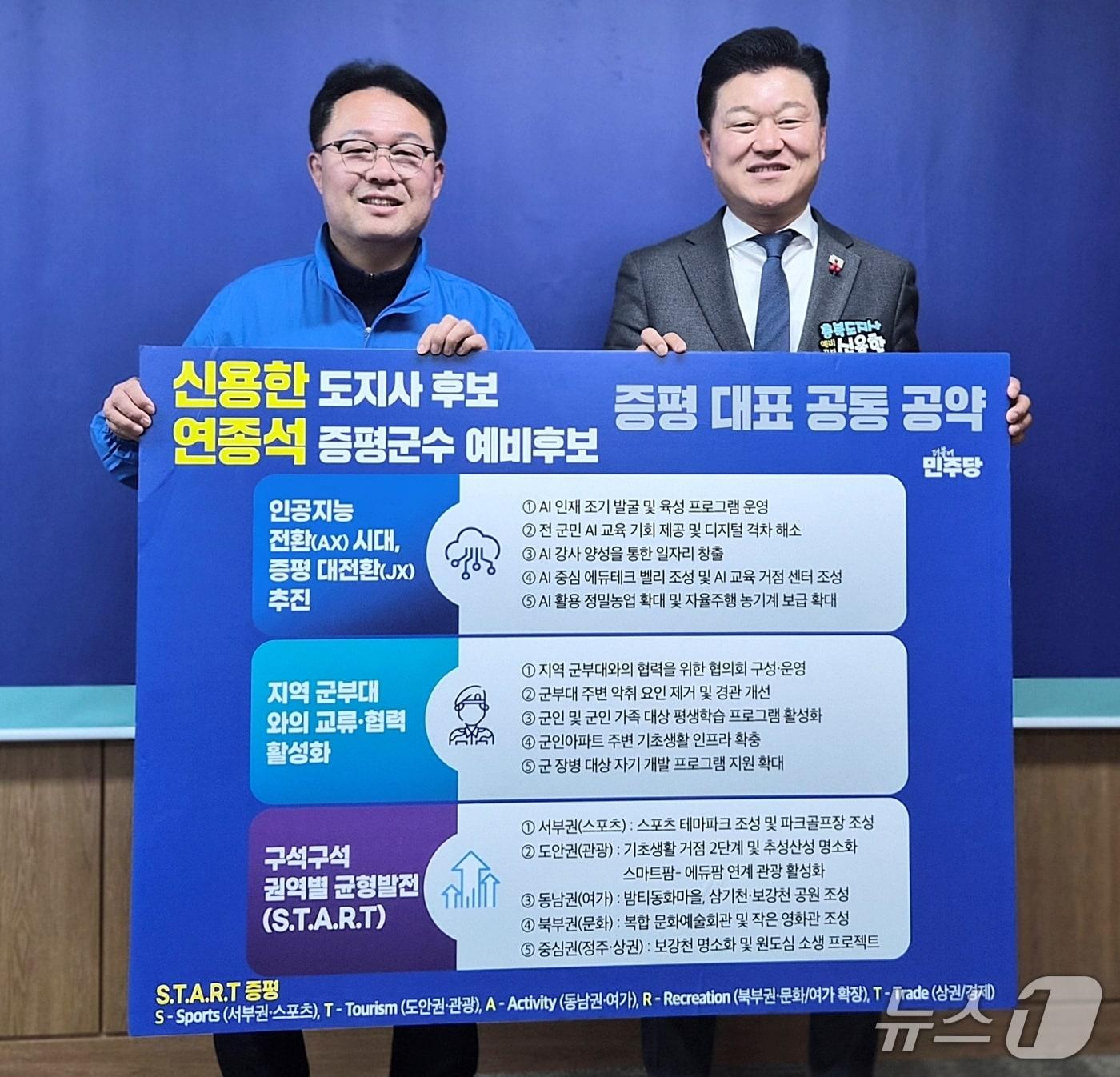 본문 이미지 - 신용한 연종석 증평 대전환 공동협약.(연종석 예비후보 캠프 제공. 재판매 및 DB금지)