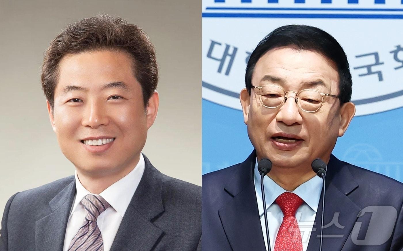 본문 이미지 - 국민의힘 전남광주통합특별시장 후보 공모에 나선 안태욱 광주시당위원장과 이정현 전 국민의힘 공관위원장 ⓒ 뉴스1 김태성 기자