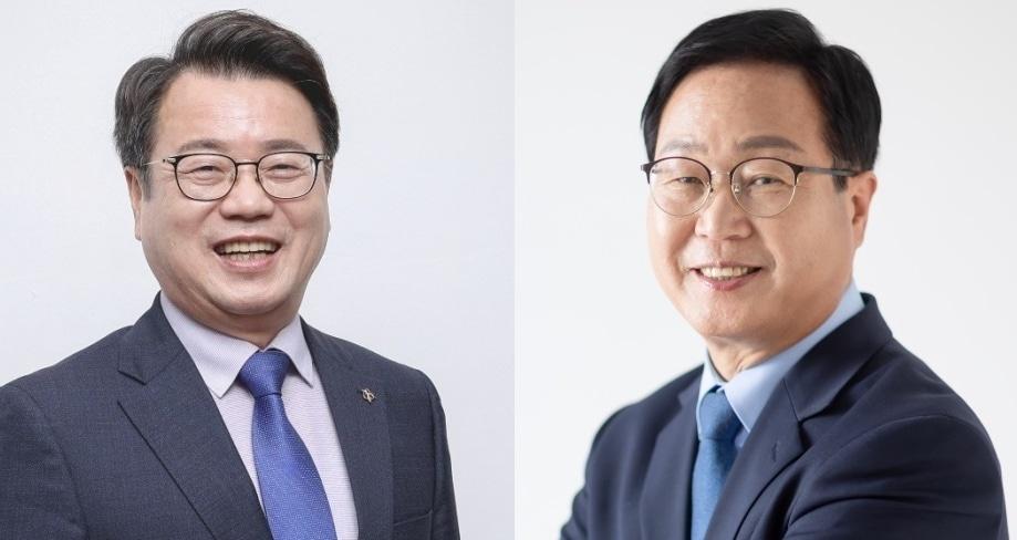 본문 이미지 - 왼쪽부터 이돈승, 유희태 후보/뉴스1