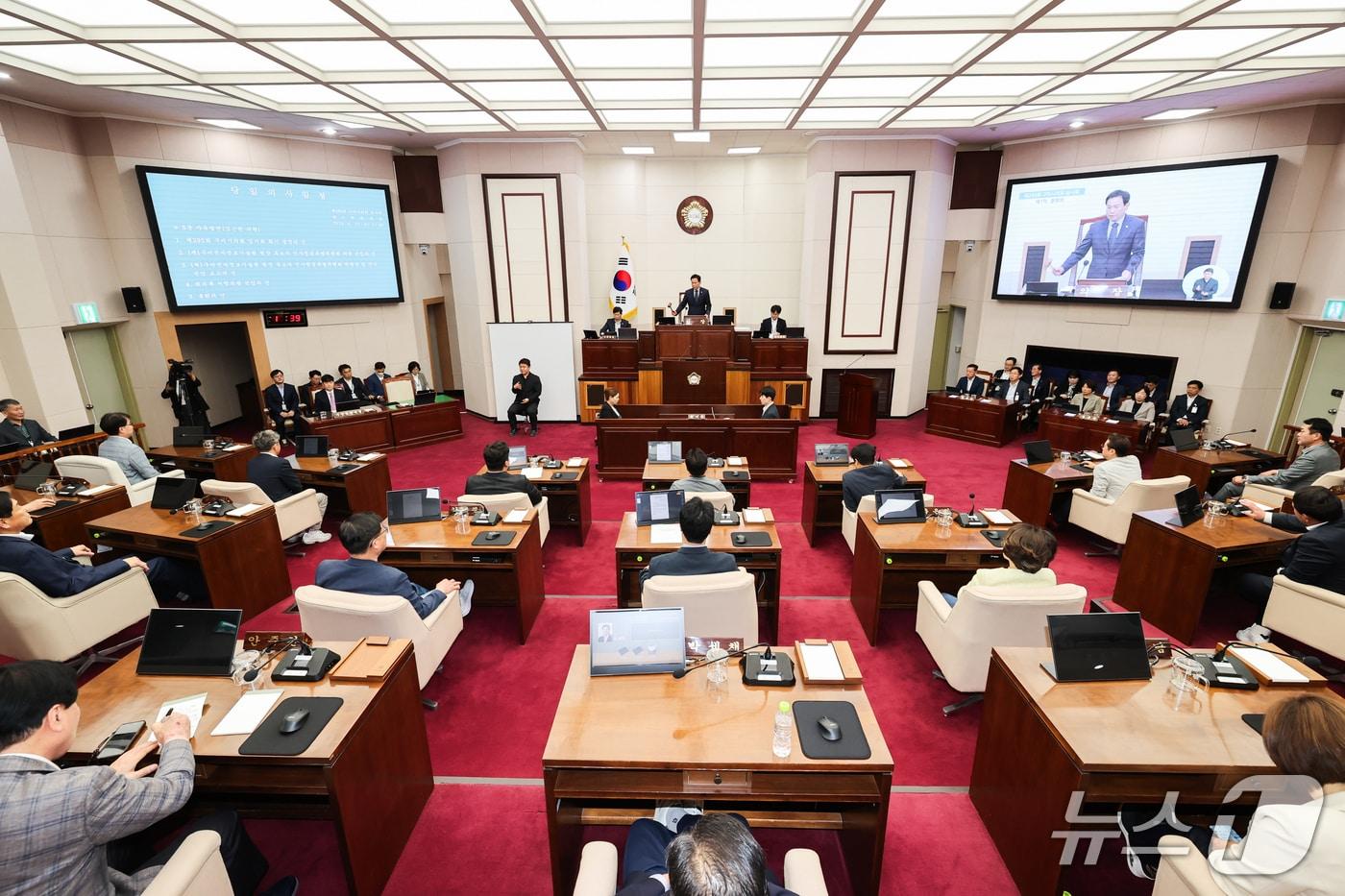 본문 이미지 - 구미시의회 본회의장 모습.(구미시의회 제공. 재판매 및 DB금지)