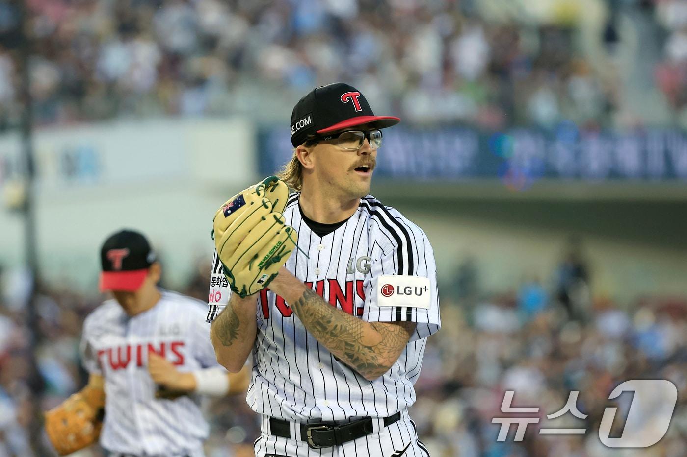 본문 이미지 - LG 트윈스 아시아쿼터 투수 라클란 웰스. 2026.4.15 ⓒ 뉴스1 박정호 기자