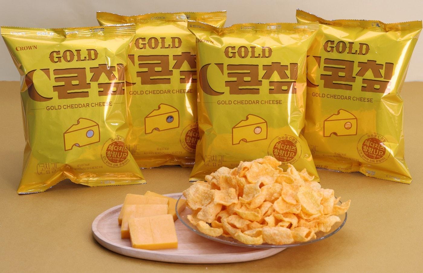본문 이미지 - 덴마크산 체다치즈 듬뿍담은 C콘칲골드.(크라운제과 제공)