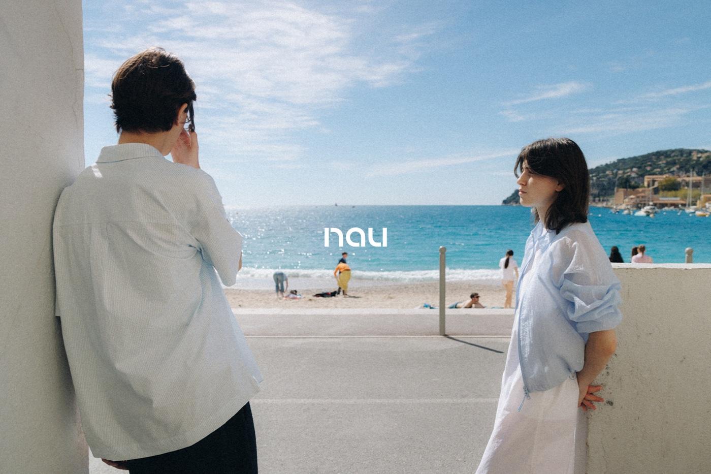 본문 이미지 - 나우 '2026 썸머 컬렉션' 화보(시어서커 셔츠 및 여성 베일 하이넥 자켓)