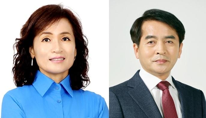 본문 이미지 - 더불어민주당 하유정 후보(왼쪽)와 국민의힘 최재형 후보 (정당순 )