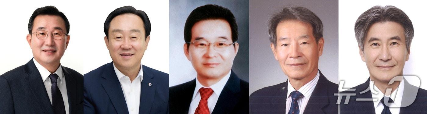 본문 이미지 - 왼쪽부터 더불어민주당 강석주, 국민의힘 천영기, 무소속 강근식, 심현철, 박청정 후보. 순서는 정당 및 가나다 순.(중앙선거관리위원회 갈무리. 재판매 및 DB금지)
