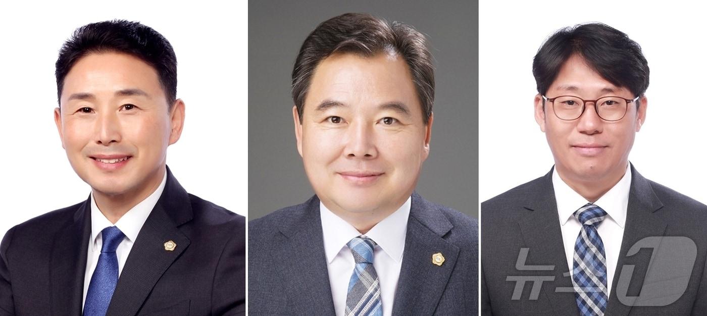 본문 이미지 - 6·3지방선거 전남 함평군수 후보들. 왼쪽부터 이남오 더불어민주당 후보, 이윤행 조국혁신당 후보, 이행섭 무소속 후보.(가나다순)