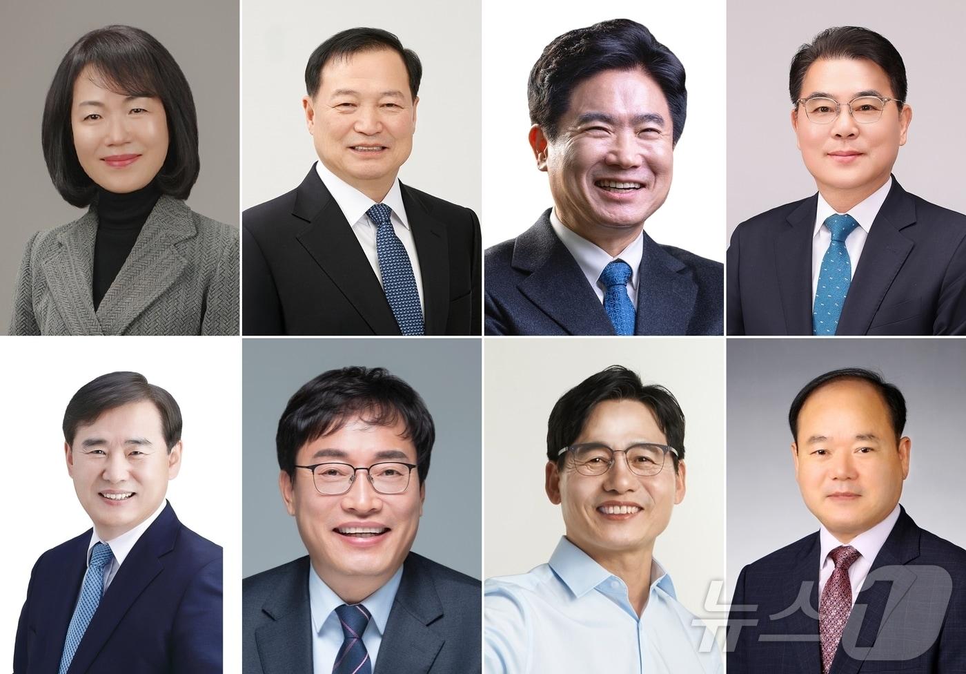 본문 이미지 - 6·3지방선거 전남광주특별시교육감 후보들. 왼쪽 위부터 강숙영, 고두갑, 김대중, 김해룡, 이정선, 장관호, 정성홍, 최대욱 후보.(가나다순)