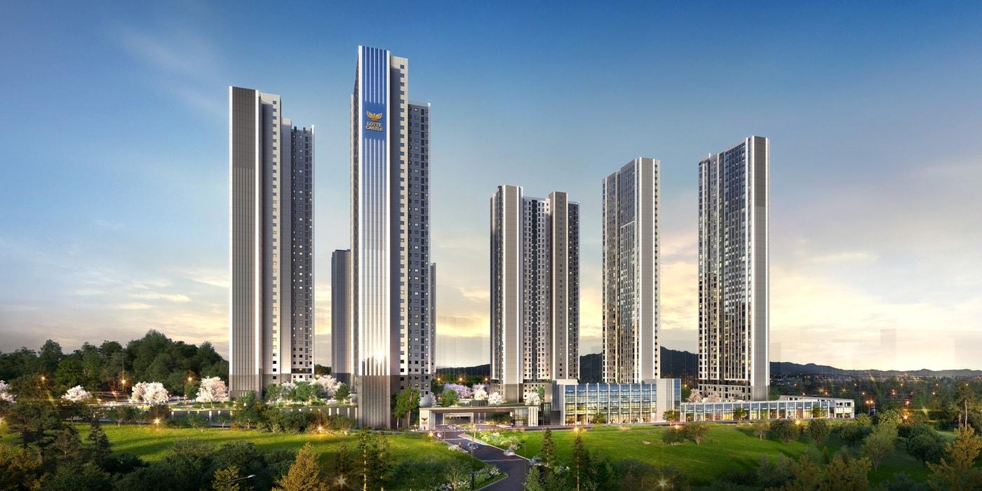 본문 이미지 - 창원 용호3구역 재건축정비사업 투시도.(롯데건설 제공)