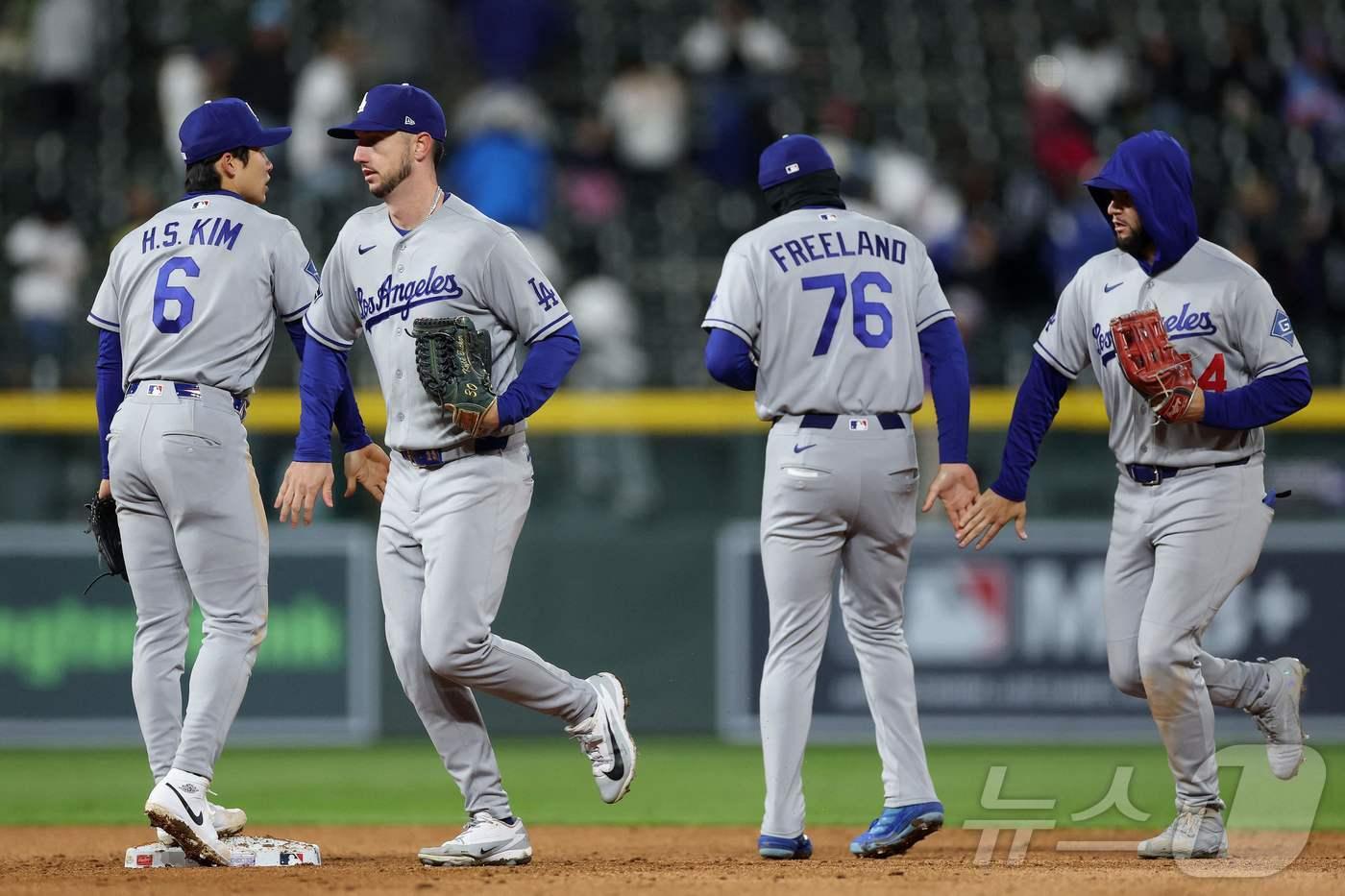 본문 이미지 - LA 다저스가 콜로라도 로키스에 패해 4연승을 마감했다. ⓒ AFP=뉴스1