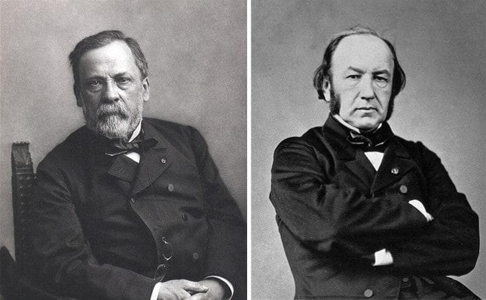 본문 이미지 - 루이 파스퇴르 (출처: Paul Nadar, Public domain, via Wikimedia Commons) | 클로드 베르나르. (출처: Fielding Hudson Garrison, Public domain, via Wikimedia Commons)