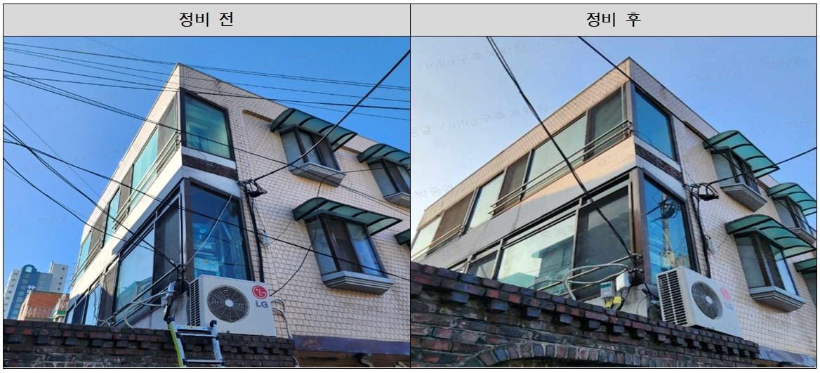 본문 이미지 - 인입선 공용화 정비 예시 사진(강북구 제공)
