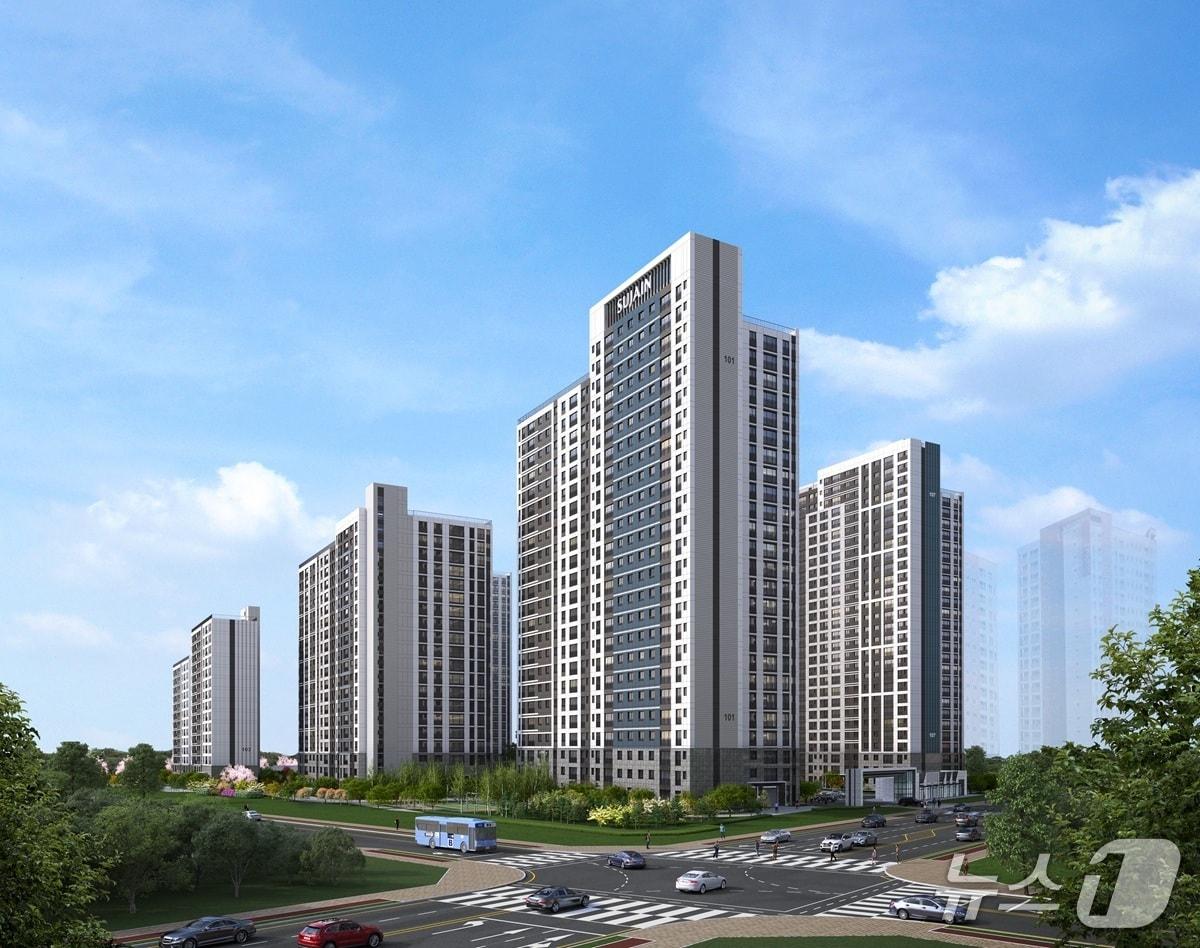 본문 이미지 -  김포 풍무역세권 수자인 그라센트 2차 조감도(BS한양 제공/뉴스1)