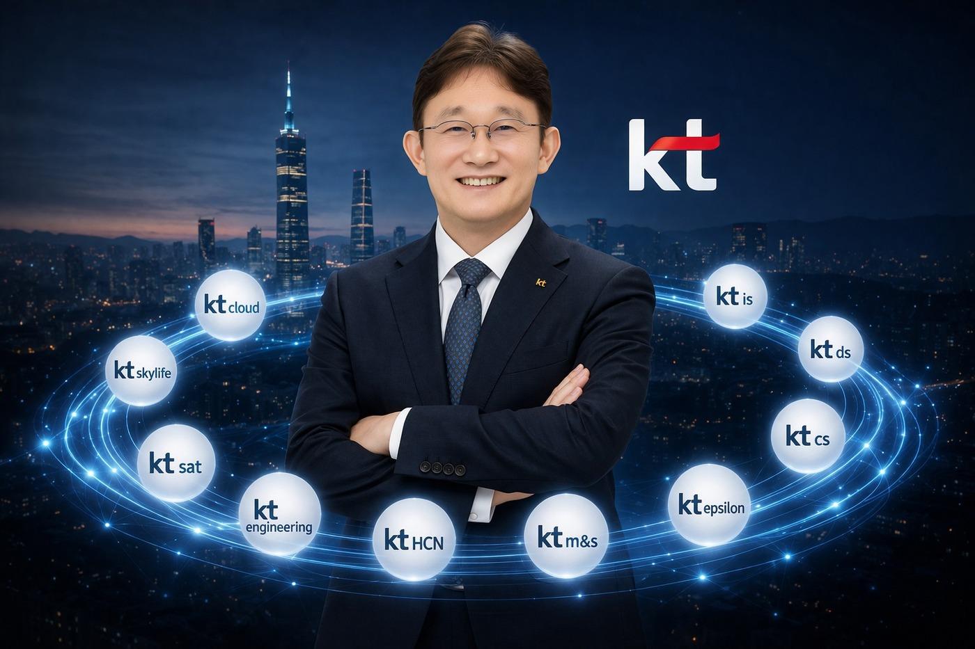 본문 이미지 - 박윤영 KT 대표(가운데)를 활용해 챗GPT로 생성한 AI이미지