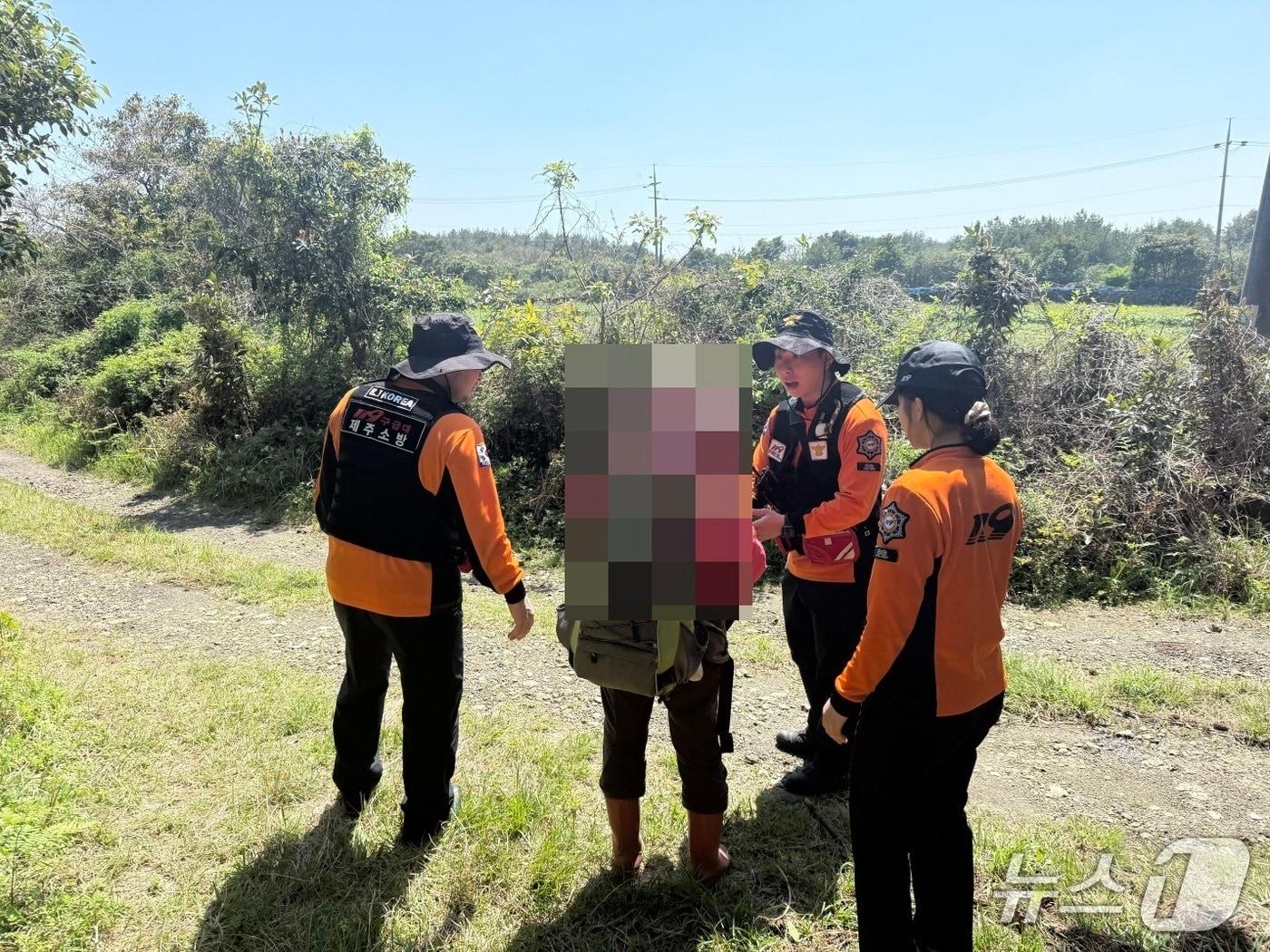 본문 이미지 - 길잃은 고사리 채취객 발견한 소방대원(제주소방본부 제공. 재판매 및 DB금지)/뉴스1