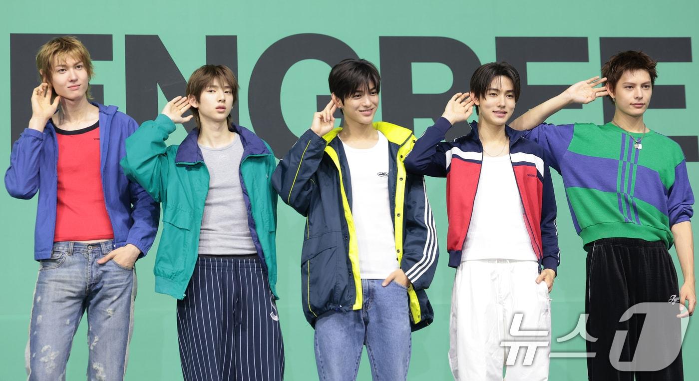 본문 이미지 - 그룹 코르티스(CORTIS)의 마틴(왼쪽부터)과 주훈, 건호, 성현, 제임스  2026.4.20 ⓒ 뉴스1 권현진 기자