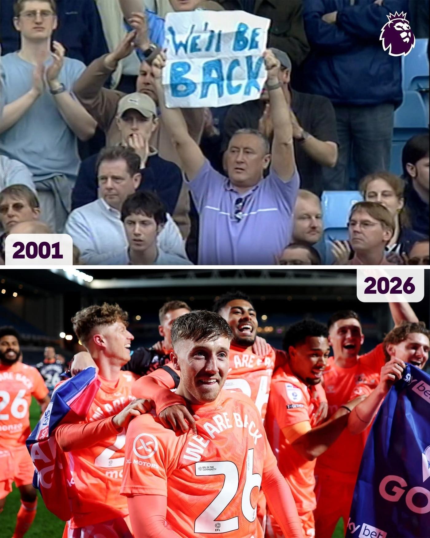 본문 이미지 - 코번트리가 'WE ARE BACK'이라는 문구의 승격 티셔츠를 제작했다.(EPL SNS 캡처) 