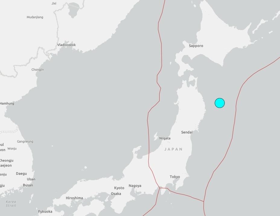 본문 이미지 - 미국 지질조사국 홈페이지에 표시된 진앙 위치(USGS) 