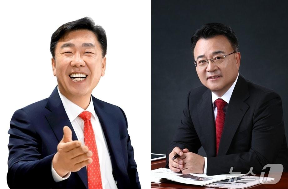 본문 이미지 - 왼쪽부터 국민의힘 이범석 청주시장, 서승우 예비후보.