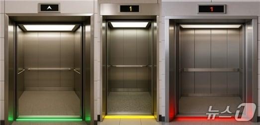 본문 이미지 - 승강기 출입문 안전 신호등 설치 사진 예시.(부산시 제공. 재판매 및 DB금지)