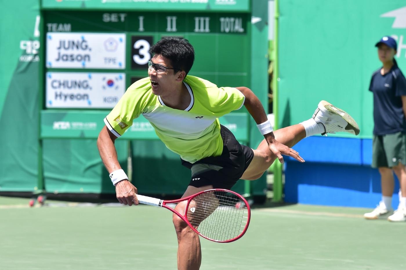 본문 이미지 - 광주오픈챌린저 테니스대회에 참가한 정현.(대한테니스협회 제공)