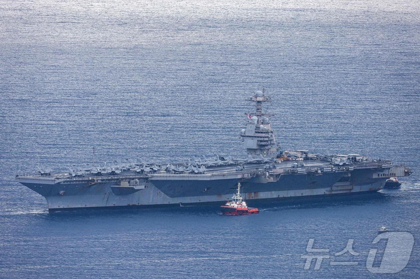 본문 이미지 - 제럴드 포드 항모. 2026.03.23 ⓒ AFP=뉴스1