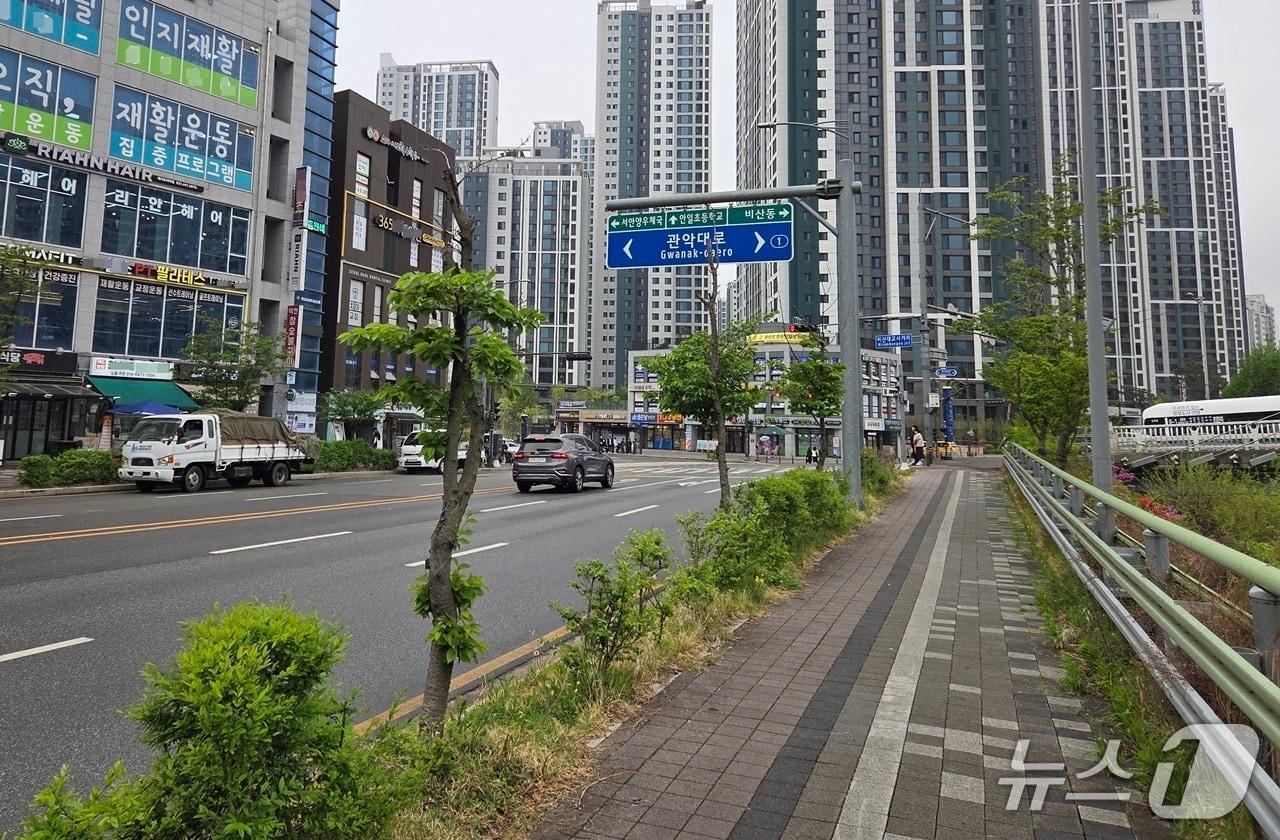 본문 이미지 - 경기 안양시 소재 안양천서로 모습.(안양시 제공. 재판매 및 DB금지)/뉴스1