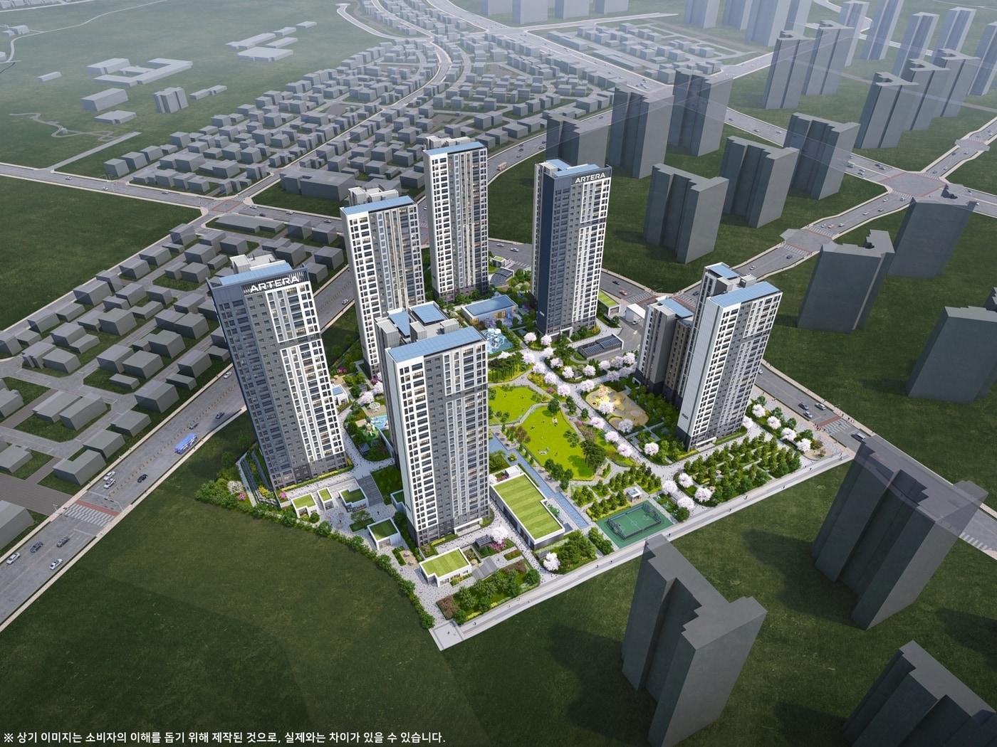 본문 이미지 - 경기 평택 '고덕신도시 아테라' 조감도 (금호건설 제공)