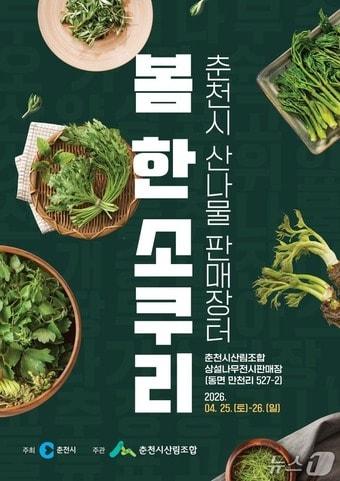 본문 이미지 - 춘천시 '봄 한 소쿠리' 산나물 판매장터 포스터.(춘천시 제공, 재판매 및 DB금지)