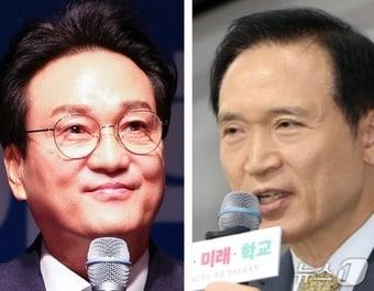 본문 이미지 -  안민석 민주진보 단일후보(사진 왼쪽)·임태희 교육감 