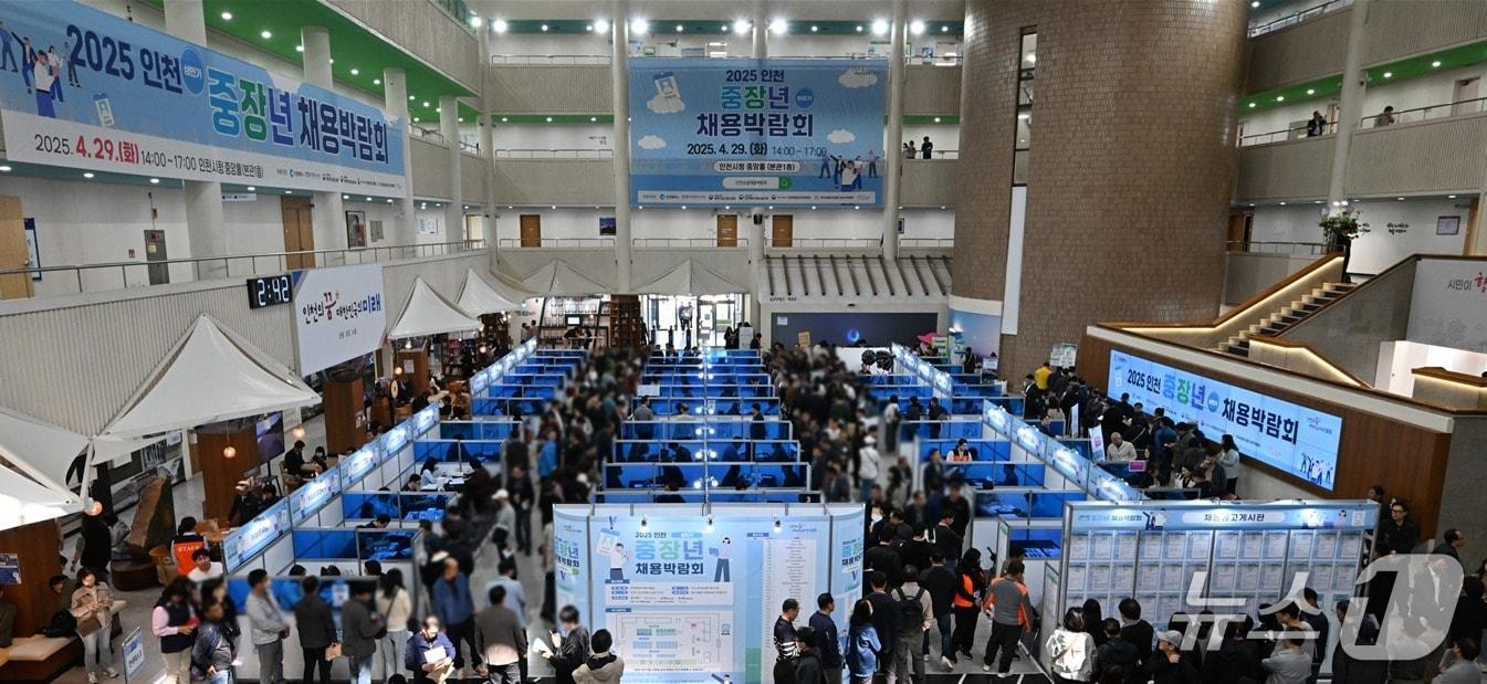 본문 이미지 - 지난해 4월 개최된 인천 중장년 채용박람회 (인천시 제공.재판매 및 DB금지)