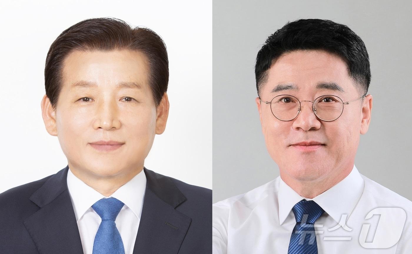 본문 이미지 - 완도군수선거 김신 무소속 후보 (좌), 우홍섭 더불어 민주당 후보 ⓒ 뉴스1 