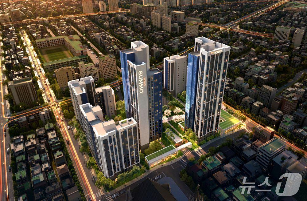 본문 이미지 - 호반건설 서울 면목동 가로주택정비사업 조감도.(호반건설 제공)뉴스1ⓒ news1