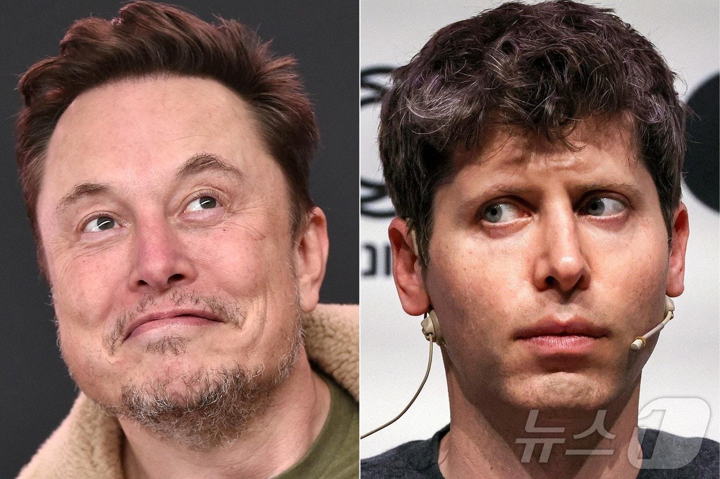 본문 이미지 - 일론 머스크 테슬라 최고경영자(왼쪽)와 샘 올트먼 오픈AI 최고경영자 ⓒ AFP=뉴스1