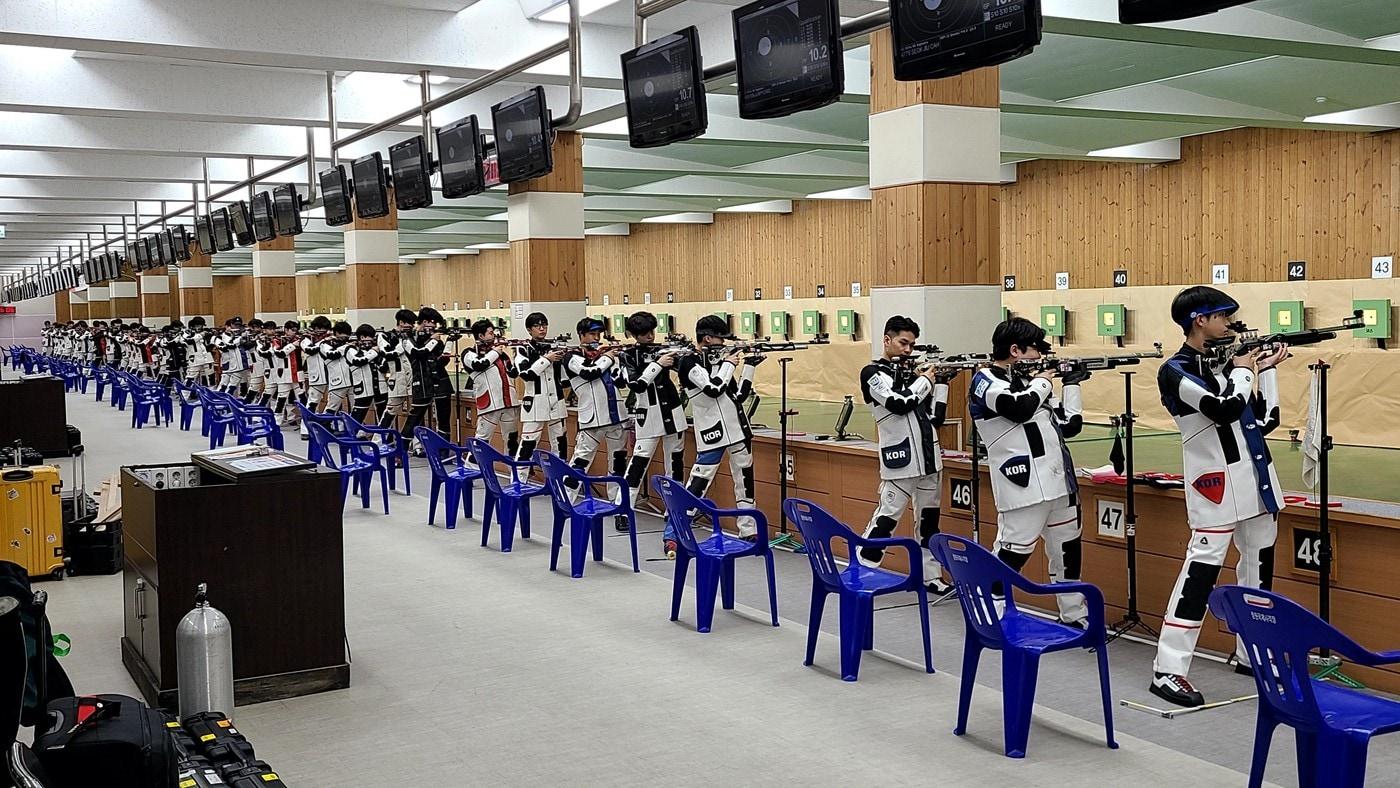 본문 이미지 - 2026 아이치-나고야 아시안게임 선발전 남자 공기소총 본선경기.(대한사격연맹 제공)