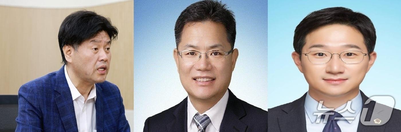 본문 이미지 - 하남갑 국회의원 보선에 나서는 이광재 더불어민주당 성남분당갑 지역위원장의 공석을 누가 메울지에 관심이 모아지고 있다. 왼쪽부터 김용 전 민주연구원 부원장, 임채철 한국세무사회 법제이사, 권락용 남서울대 외래교수./뉴스1 DB