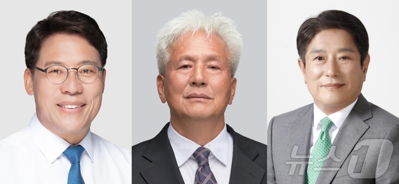 본문 이미지 - 곡성군수에 출마하는 박웅두 조국혁신당 후보, 무소속 이성로 후보, 조상래 더불어민주당 후보(좌측부터 가나다순). ⓒ 뉴스1 