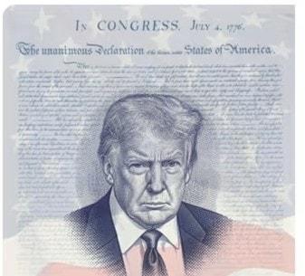 본문 이미지 - 새로운 한정판 여권에 들어가는 도널드 트럼프 미국 대통령 얼글 그림(미 국무부)