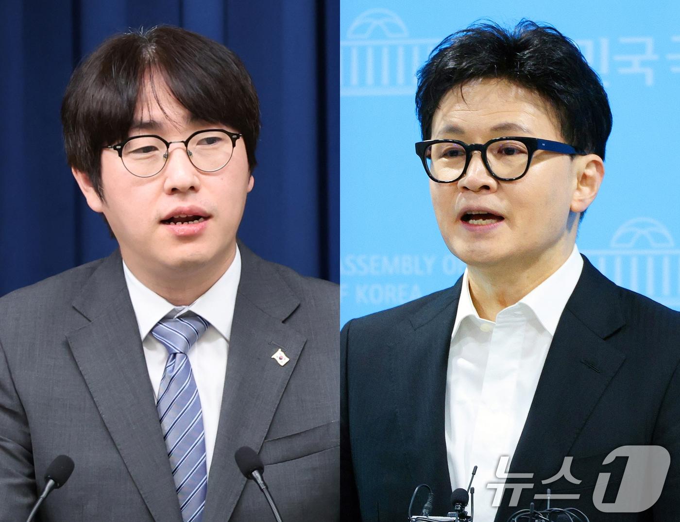본문 이미지 - 하정우 전 청와대 AI 미래기획수석(왼쪽)과 한동훈 전 국민의힘 대표2026.4.29 ⓒ 뉴스1