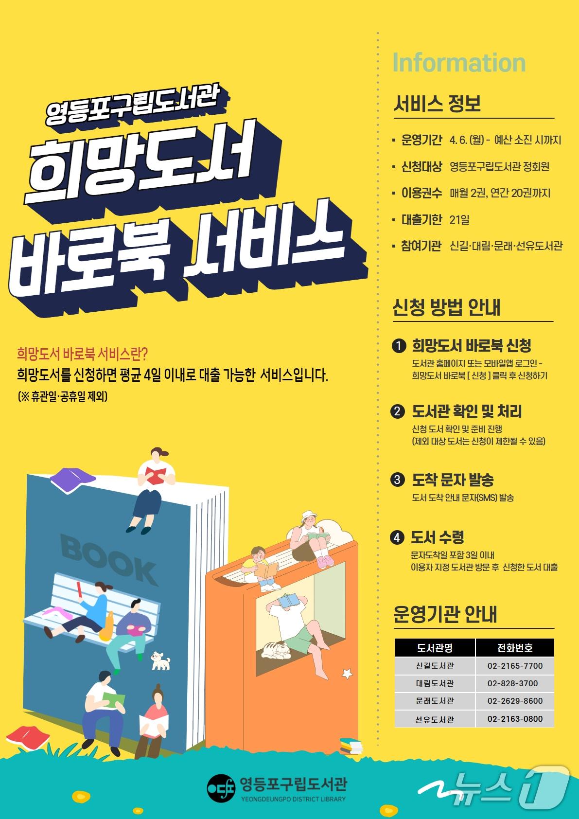 본문 이미지 - 희망도서바로북 홍보 포스터.(영등포구 제공)